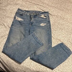 American Eagle Outfitters Distressed Skinny Jeans - Blue